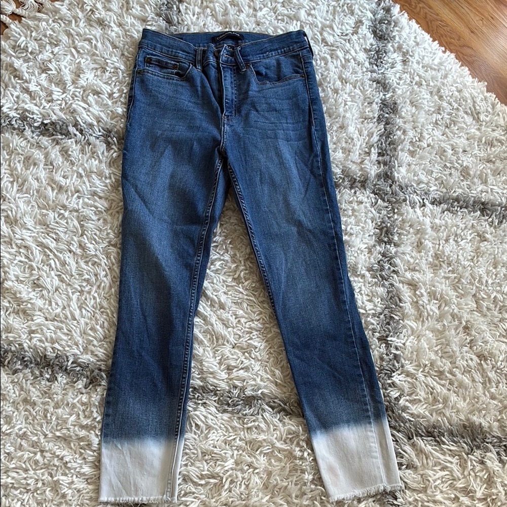 Calvin Klein Ankle Cropped Blue White Jeans